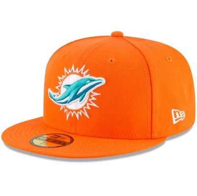 NEW ERA NEW ERA ORANGE MIAMI DOLPHINS OMAHA 59FIFTY FITTED HAT,70466800