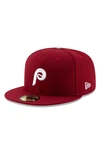 New Era Philadelphia Phillies Alternate Authentic Collection On-field 59fifty Fitted Hat In Maroon