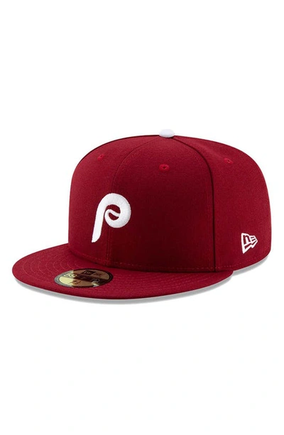 New Era Philadelphia Phillies Alternate Authentic Collection On-field 59fifty Fitted Hat In Maroon