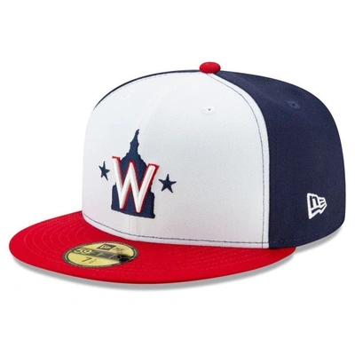 New Era Men's White And Navy Washington Nationals Alternate 2020 Authentic Collection On-field Low Profile F In White/red/red