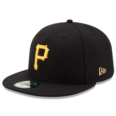NEW ERA NEW ERA BLACK PITTSBURGH PIRATES GAME AUTHENTIC COLLECTION ON-FIELD 59FIFTY FITTED HAT,70360944