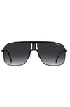 Carrera Eyewear Carrera 65mm Rectangular Sunglasses In Black / Gray