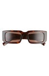 Prada 53mm Rectangular Sunglasses In Tortoise/ Dark Brown