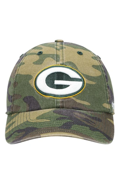 47 ' Camo Green Bay Packers Woodland Clean Up Adjustable Hat