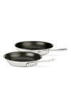 ALL-CLAD 8-INCH & 10-INCH BRUSHED STAINLESS STEEL NONSTICK FRY PAN SET,410810 NS R2