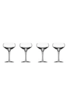 Orrefors More Set Of 4 Lead Crystal Coupe Cocktail Glasses In Clear