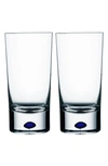 Orrefors Intermezzo Set Of 2 13oz Tumblers In Clear/ Blue