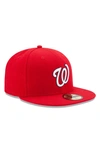 NEW ERA YOUTH NEW ERA RED WASHINGTON NATIONALS AUTHENTIC COLLECTION ON-FIELD GAME 59FIFTY FITTED HAT,70360417