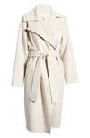 Nordstrom Signature Waterfall Lapel Double Face Wool & Cashmere Coat In Grey Moonstruck Heather