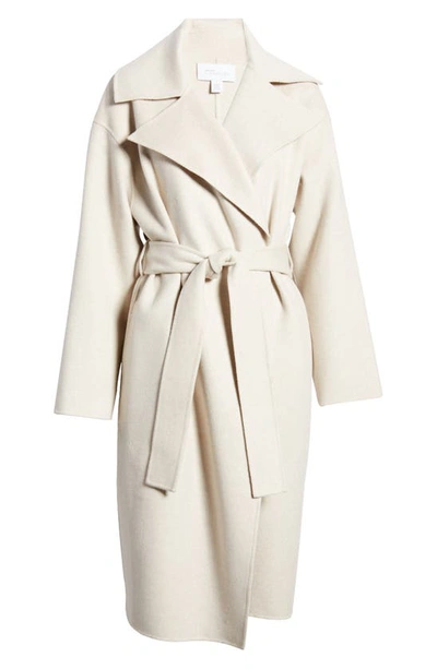 Nordstrom Signature Waterfall Lapel Double Face Wool & Cashmere Coat In Grey Moonstruck Heather