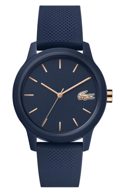 Lacoste 12.12 Silicone Strap Watch, 36mm In Blue