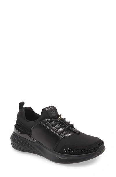 Ara Midland Sneaker In Black Suede/ Hydro T-stretch