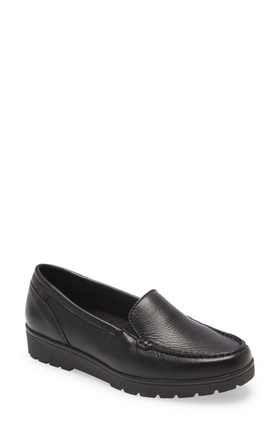 Ara Dewitt Platform Loafer In Black Gauchosoft