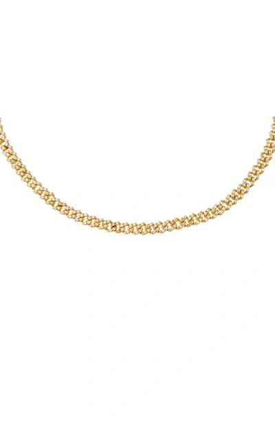 Adinas Jewels By Adina Eden Baby Pavé Cuban Link Choker In Gold