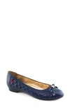 Marc Joseph New York Pearl Street Flat In Fast Blue Quilted Leather