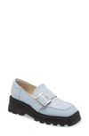 Intentionally Blank Toronto Croc Embossed Loafer In Baby Blue