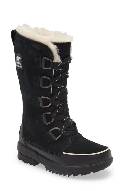 Sorel Tivoli Iv Waterproof Insulated Suede Snow Boots In Black