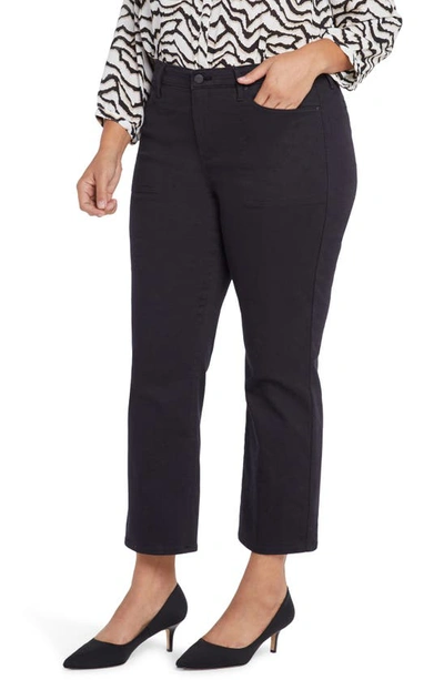 Nydj Piper Relaxed Crop Straight Leg Jeans In Black