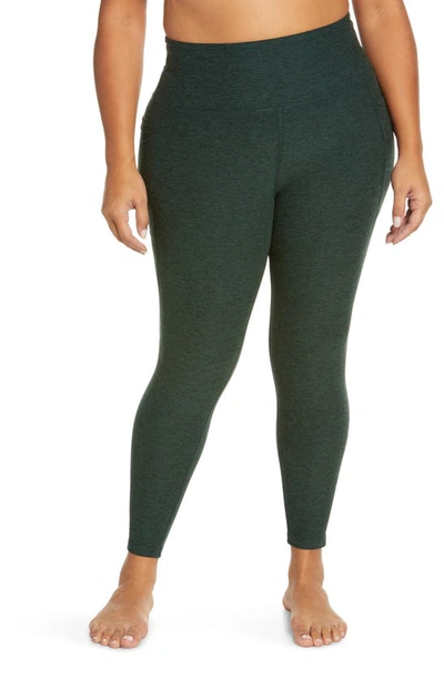 Beyond Yoga Out Of Pocket High Waist Leggings In Forest Green - Pine
