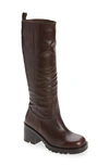 Steve Madden Gyrate Tall Boot In Brown Leather