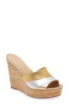 Veronica Beard Dali Patchwork Wedge Sandal In Gold/ Silver/ Bronze