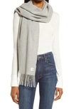 Rag & Bone Addison Skinny Recycled Wool Blend Scarf In Mid Grey