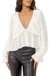 Free People Daia Ruffle Top In Frenchnilla