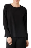 Eileen Fisher Long Sleeve Tee In Black