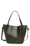 Madewell The Sydney Leather Tote In Dark Forest