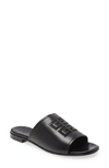 Givenchy 4g Leather Flat Slides In Black