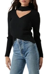 ASTR ASTR THE LABEL CROSS FRONT SWEATER,AT17003