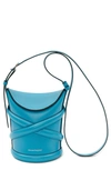 Alexander Mcqueen Small The Curve Leather Shoulder Bag In Cerulean