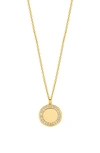 Estella Bartlett Cubic Zirconia Halo Coin Pendant Necklace In Gold