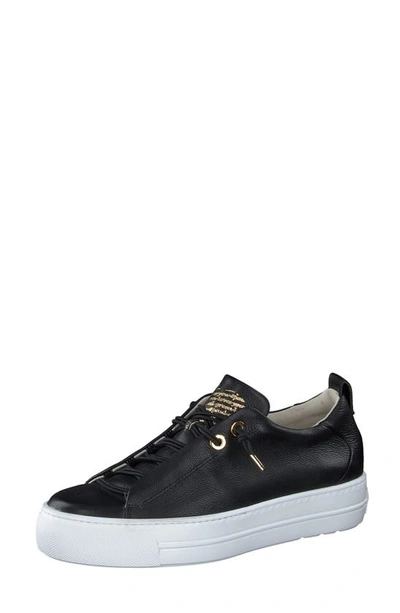 Paul Green Faye Sneaker In Black Gold Combo
