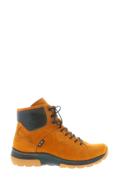 Wolky Ambient Waterproof Leather Boot In Dark Ochre Nubuck
