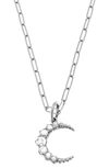 Sethi Couture Crescent Diamond Pendant In White Gold