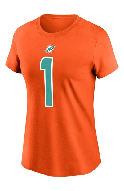 Nike Tua Tagovailoa Miami Dolphins Name & Number T-shirt In Orange