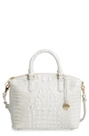 Brahmin Duxbury Croc Embossed Leather Satchel In Pearl