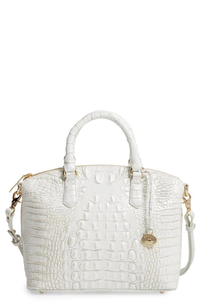 Brahmin Duxbury Croc Embossed Leather Satchel In Pearl