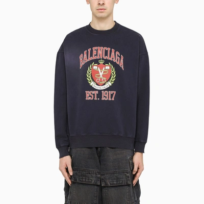 Balenciaga Red And Dark Navy Sweatshirt In Blue