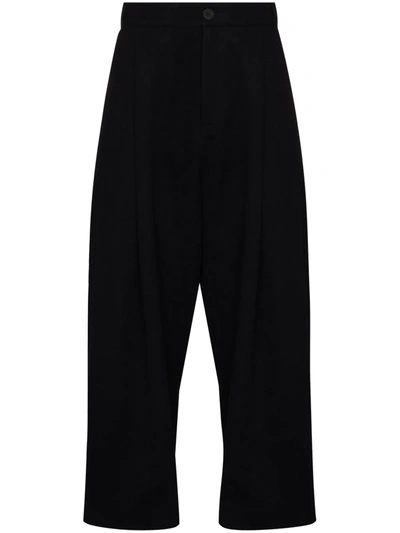 Studio Nicholson Sorte Wide-leg Trousers In Blau