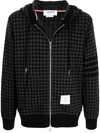 Thom Browne Gunclub Check Jacquard Zip-up Hoodie In Grün