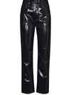 Agolde Recycled Leather Mid Rise Relaxed Boot Pants Detox In Grau
