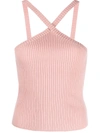 Rta Crossover-strap Tank Top In Rosa