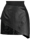 Rta Asymmetric Fitted Skirt In Schwarz