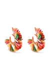 La Doublej Hand-knotted Raffia Hoop Earrings In Multicolor