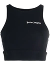 Palm Angels Track Sports Tanktop In Technical Fabric In Nero