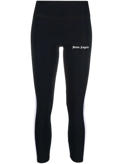 Palm Angels Logo-print Leg Performance Leggings In Black