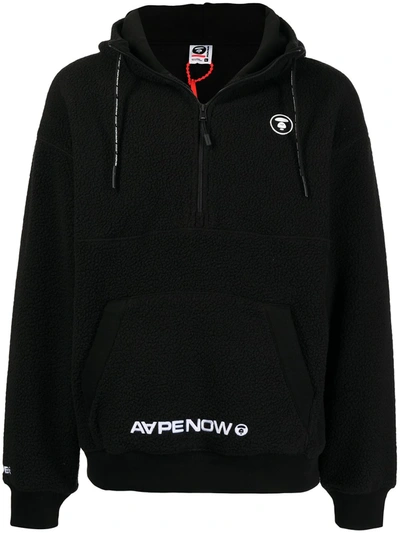 Aape By A Bathing Ape Logo-print Zip-front Hoodie In Schwarz