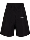 Off-white Caravaggio Diag Print Track Shorts In Schwarz